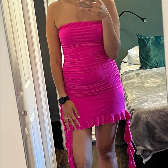 Fluorescent pink size small dress with “tentacles” - Picture 1 of 5